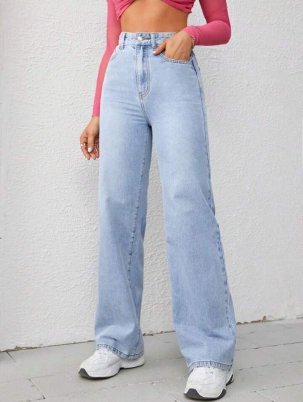 Combo of 2 Jeans (High Waist Wide Leg + Knee Cut)