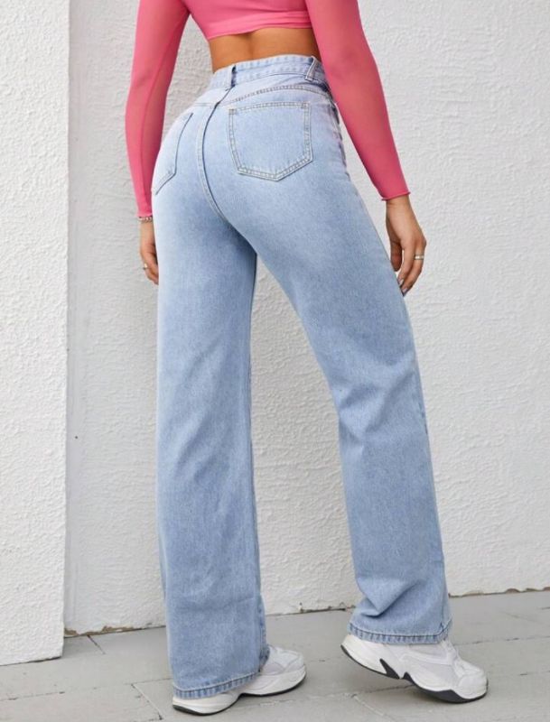 Combo of 2 Jeans (High Waist Wide Leg + Knee Cut)