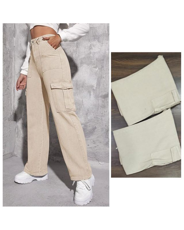 High Waist Beige Cargo