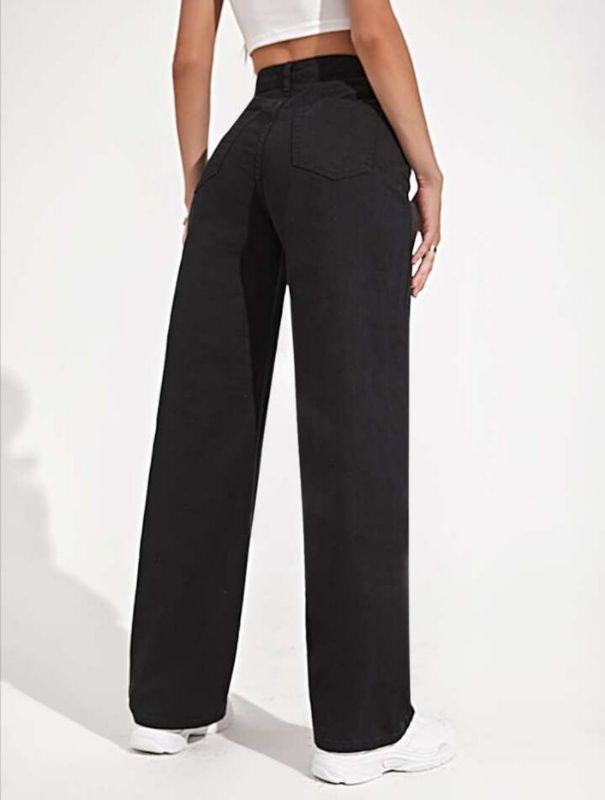 Combo of 2 Jeans (High Waist Wide Leg + Knee Cut)