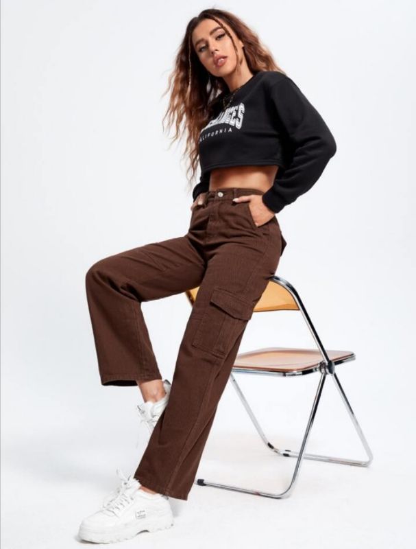 Combo of 2 Jeans (Cargo + High Waist Knee Cut Denim)