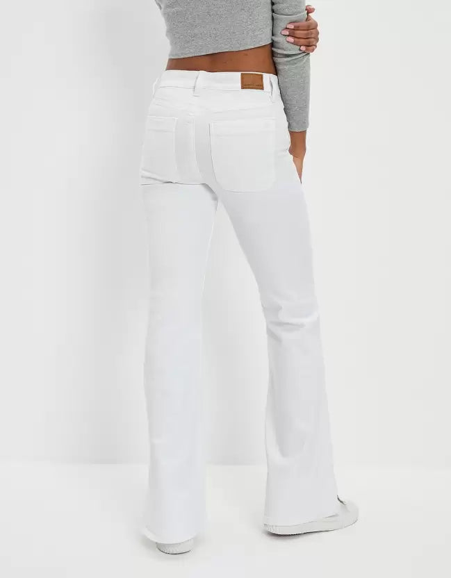 Women Flared High Rise White Jeans