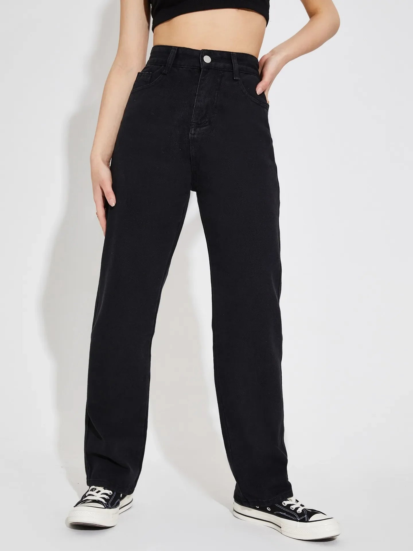 Regular Waist Wide Leg Jeans