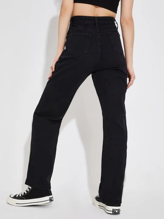 Regular Waist Wide Leg Jeans