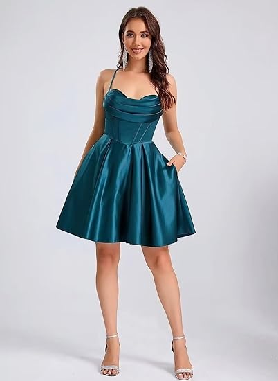 Navy   Blue  Soft Satin  Dress