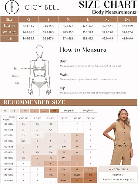 Cicy Bell Women's 2 Piece Outfits V Neck Crop Vest Blazer and Wide Leg Suit Pants Sets