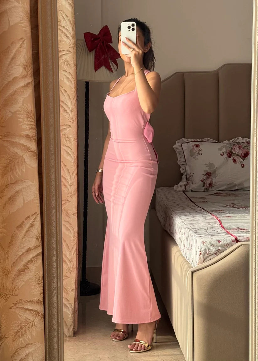 Opera Bow Backless Dress