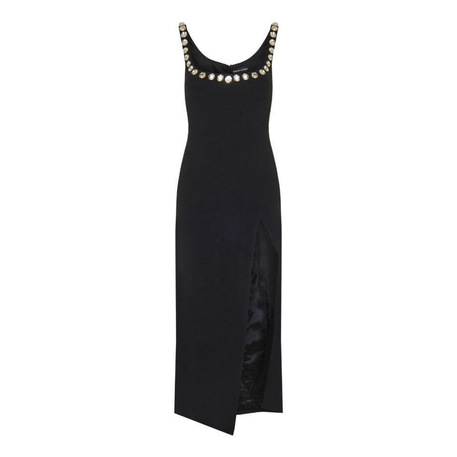 David Koma Crystal-Embellished Midi Dress