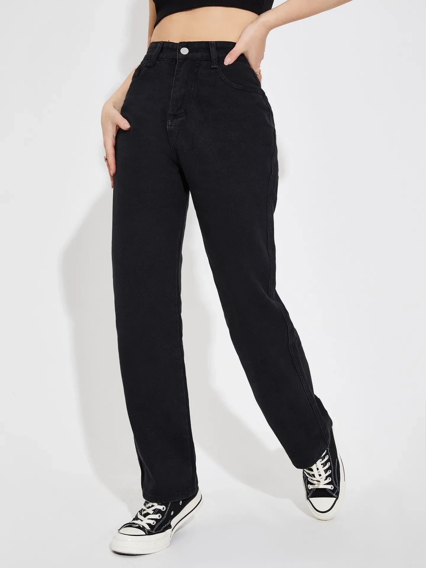 Regular Waist Wide Leg Jeans