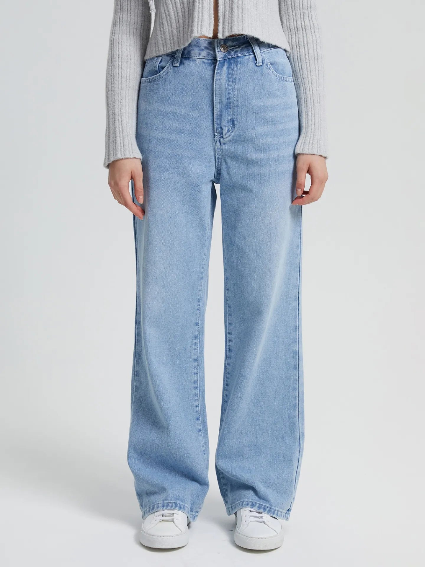 High Waist Straight Leg Jeans