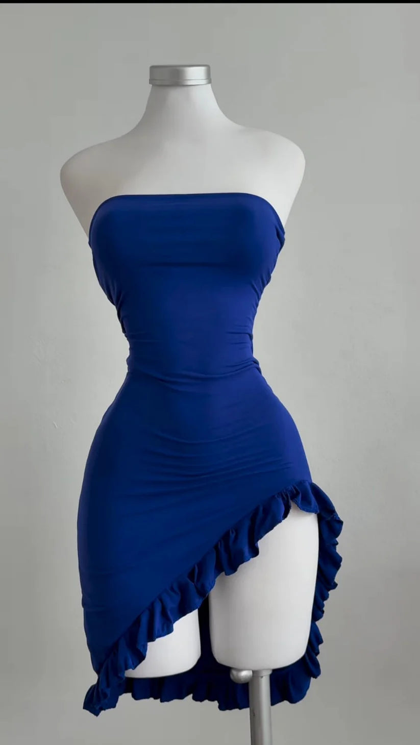 Ocean Elegance Blue Midi Dress