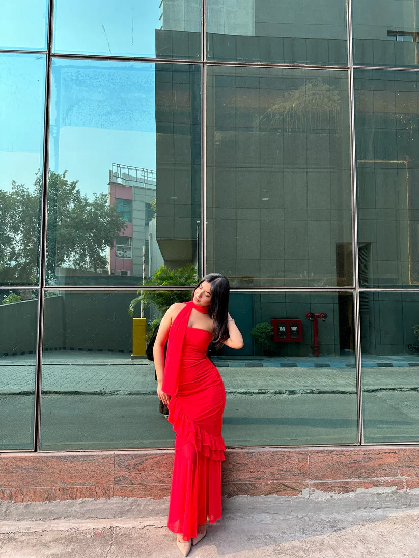 Red Ruffle Dress