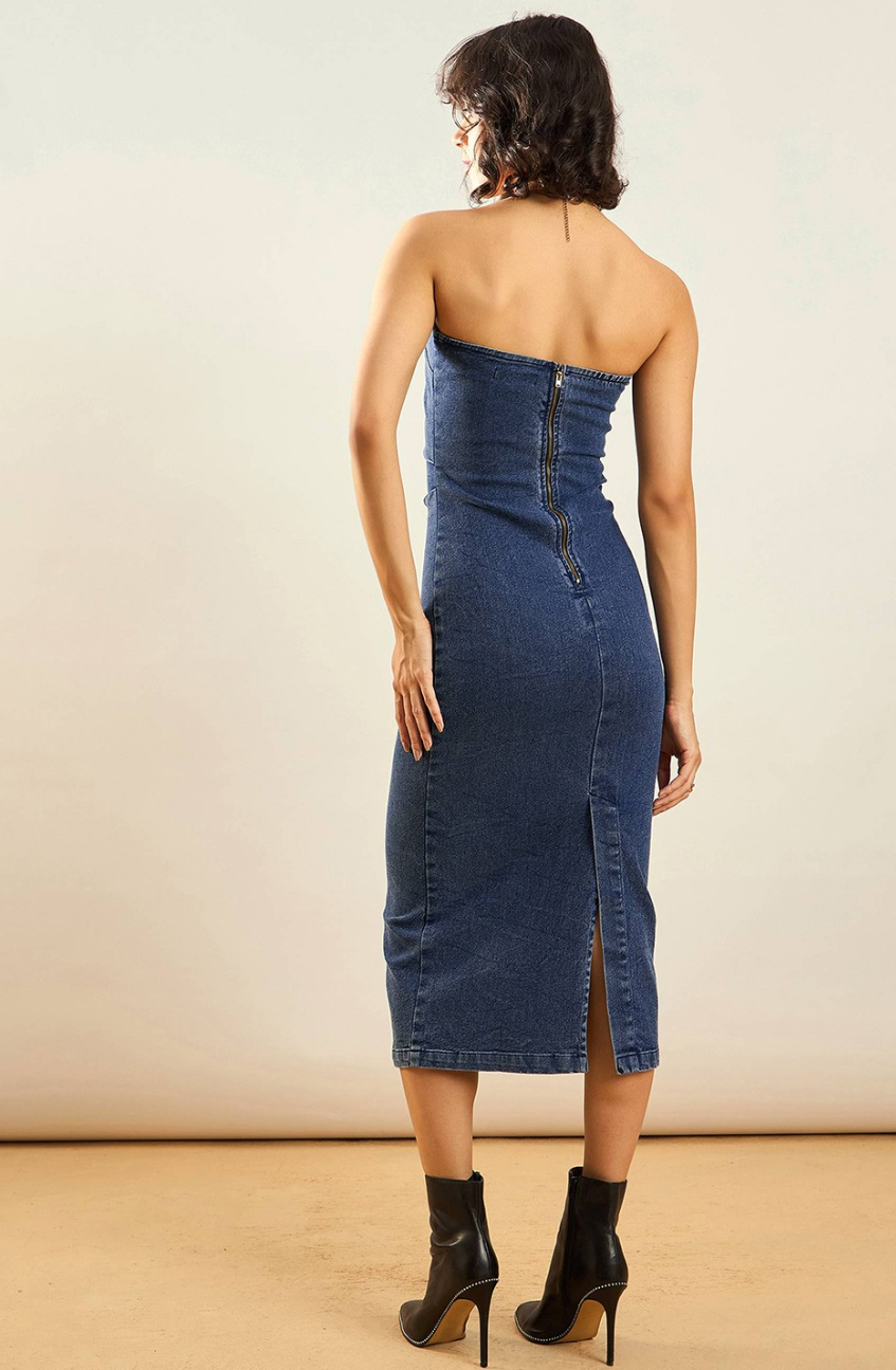 Strapless Denim Dress